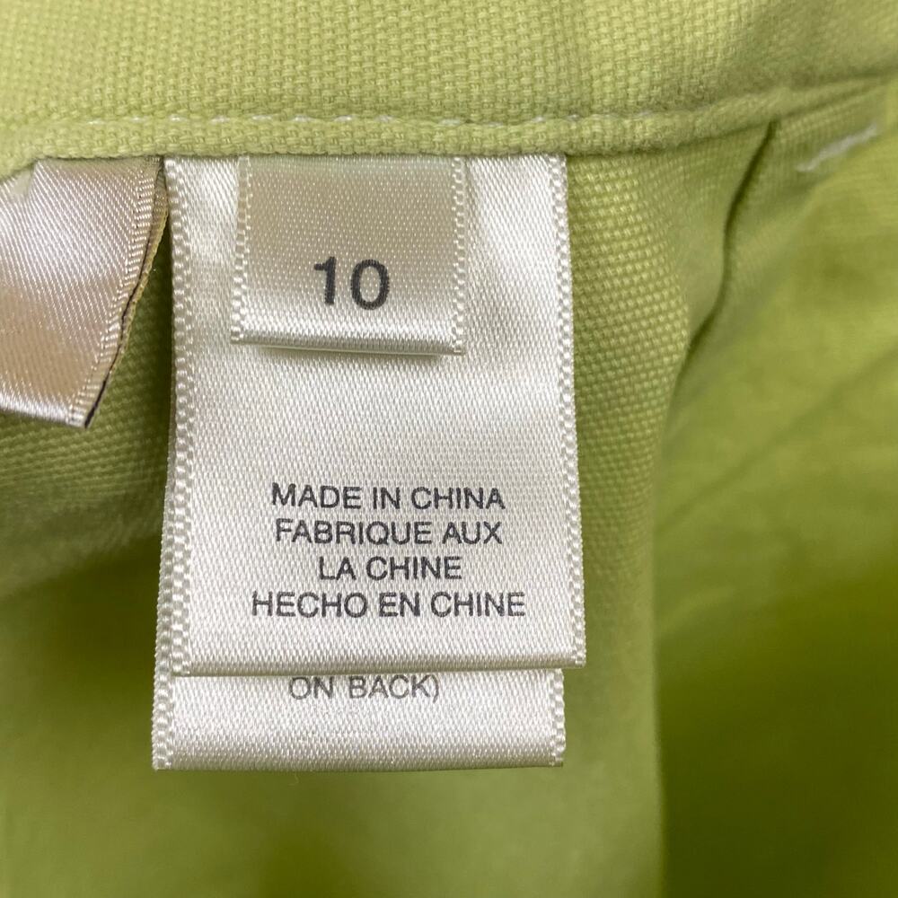 Susan Bristol Green Straight Leg Cotton Blend Pants Size 10 - Picture 11 of 12